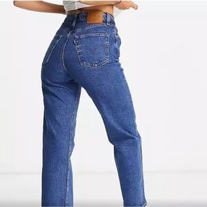Levi’s Ribcage Straight High-Waisted Blue Jeans Size 28 (Georgie wash)